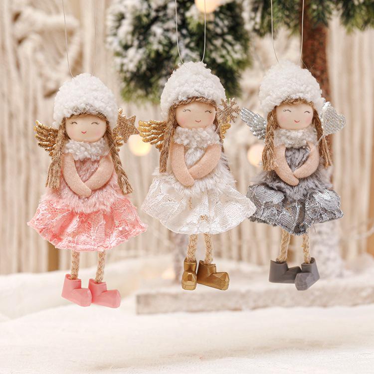 Christmas Lace Angel Doll Tree Ornaments - Small Pendant Decorations for Christmas Tree