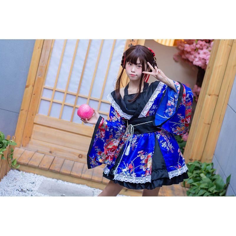 Japanese Traditional Kimono Formal Wear for Women Cosplay Photography Anime Performance Stage Costumes Jigoku Jodo Dance
