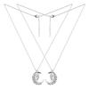 2 Stück/Set Mutter Tochter Legierung Halskette Modeschmuck mit Mond Herz Anhänger