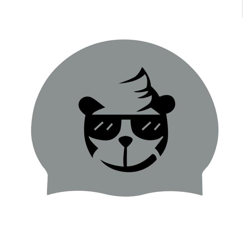 Women's Long Hair Silicone Swim Cap with Racing Pattern for Large Sizes