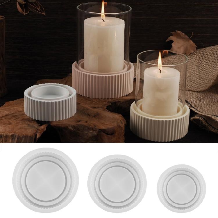 Kerzenbecherformen Heimdekorationen Form Schmuckherstellungswerkzeug Handgemachte Bastelbedarf Silikontextur zur Herstellung von Kerzenbasis