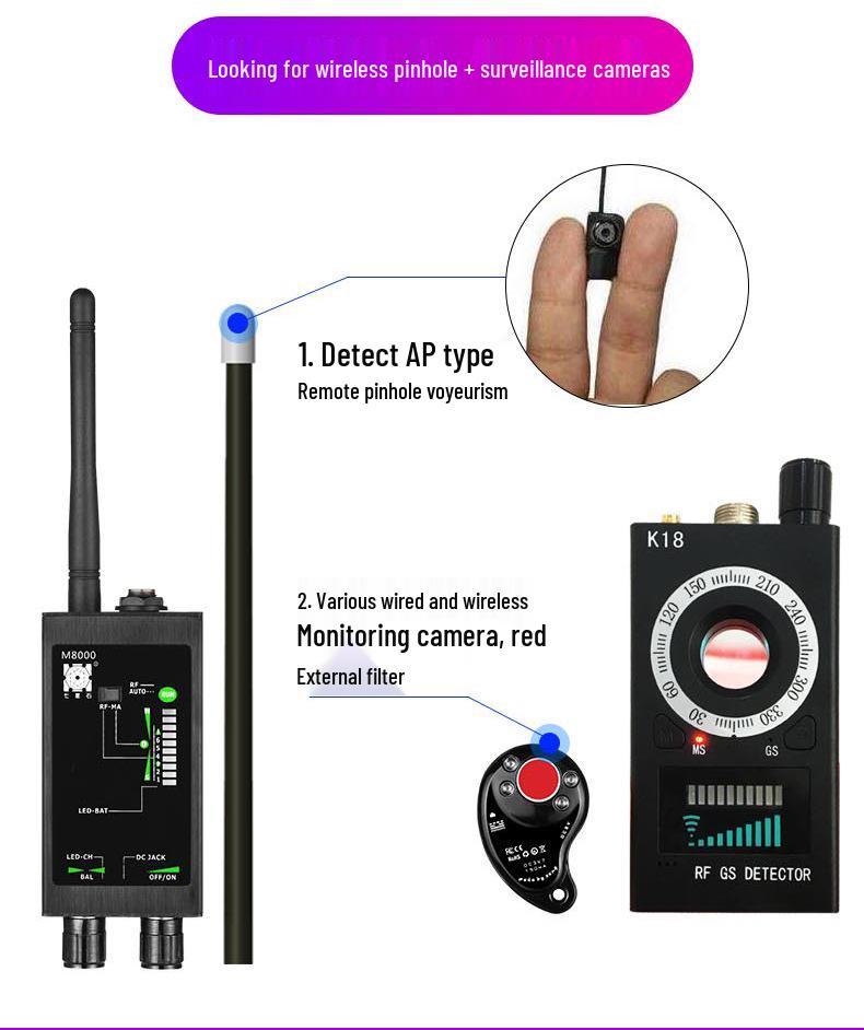 M8000 Wireless Anti-Peeping, Anti-Eavesdropping, Anti-Positioning Signal and Camera Detector.