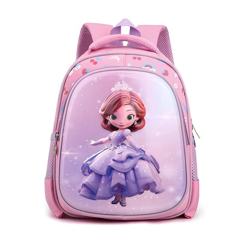 Cute Cartoon Nylon Backpack For Kids With Spinal Protection And Load Reduction Design