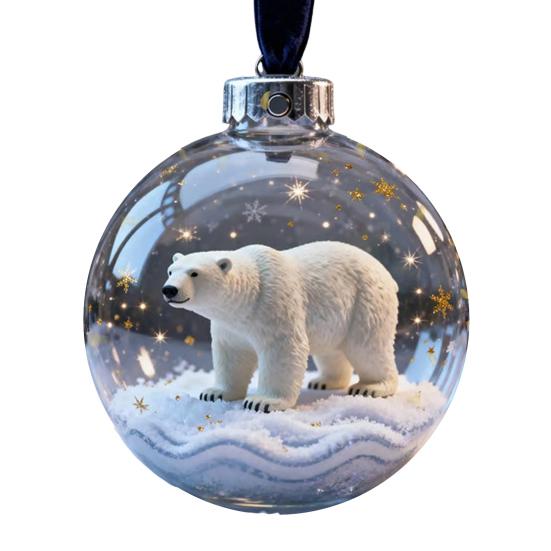 3D Zvířecí Vánoční Dekorace Průhledná Plastová Vánoční Koule Závěsné Ozdoby s Třpytivými Hvězdnými Akcenty pro Zimní Svátky Dekorace na Stromek