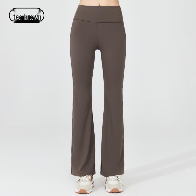

Women s High-Waisted Micro-Flared Yoga Pants with Pockets - Nude Feel, Hip-Lifting Sports & Dance Wear M