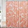 Tropical Orange Leaf Pattern Shower Curtain, Polyester Bath Partition, Machine Washable,  All-Season Bathroom Decor