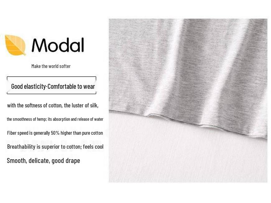 Men's Modal Pajamas Set: Thin, Long Sleeve & Pants, Crew Neck, Casual, Plus Size, for Spring, Summer & Autumn.