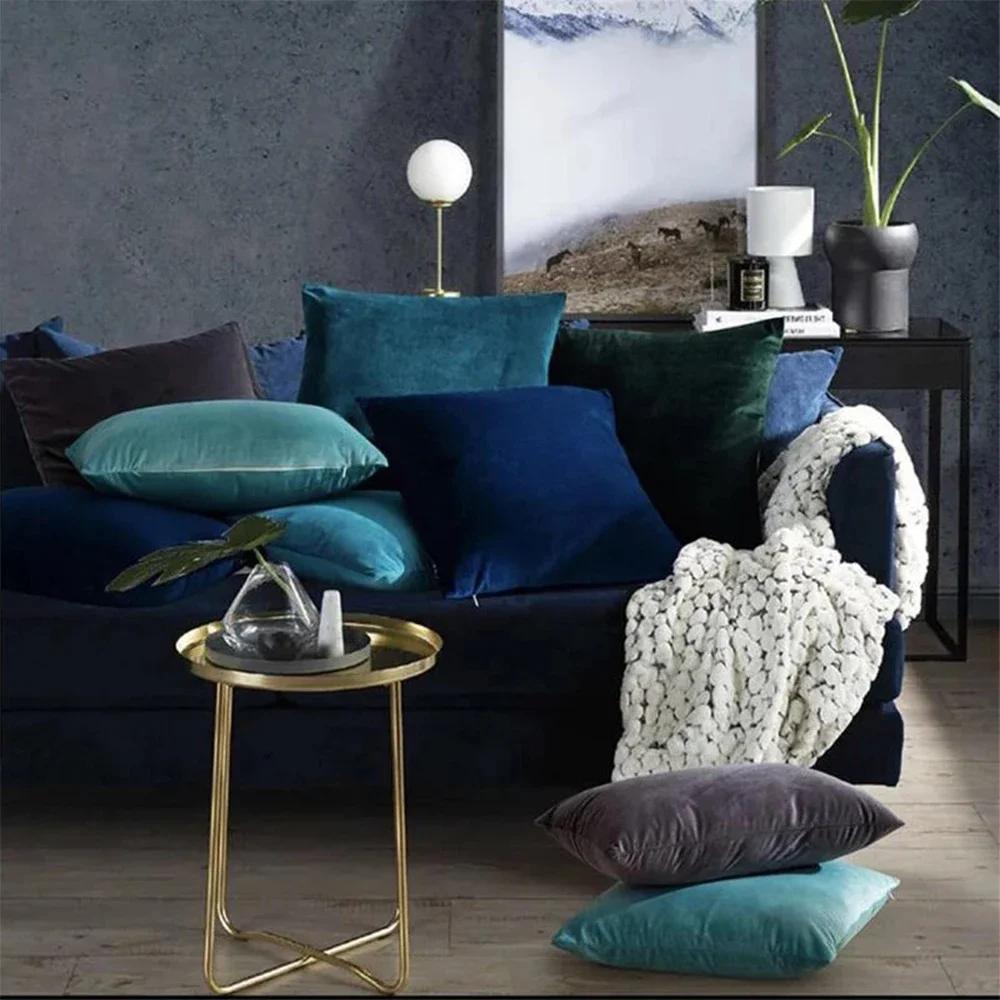 Super Soft Velvet Pillow Cover Stretch Throw Pillowcase for Sofa Bed Decoration Backrest Cushion Cover Home Decor 1pc Squard