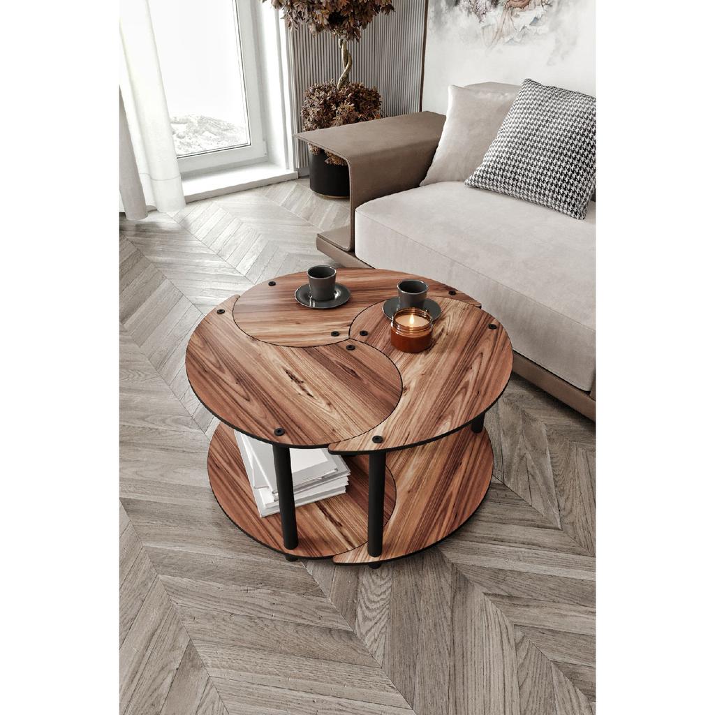 Yin Yang Unity Serenity Coffee Table 3-piece Madran Walnut 70cm
