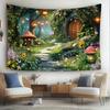 2D Magical Forest Mushroom Cottage Photography Backdrop for Toddler Photoshoot