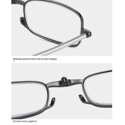 Ultra Light Resin Reading Glasses Metal Frame Telescopic Legs Presbyopia Eyewear Anti-Blue Light Folding Elderly Glasses