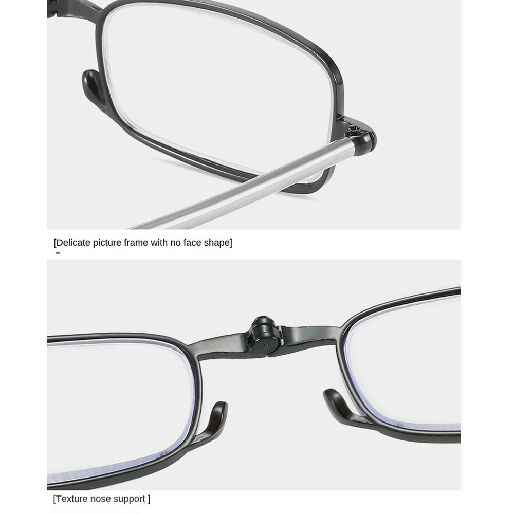 Ultra Light Resin Reading Glasses Metal Frame Telescopic Legs Presbyopia Eyewear Anti-Blue Light Folding Elderly Glasses
