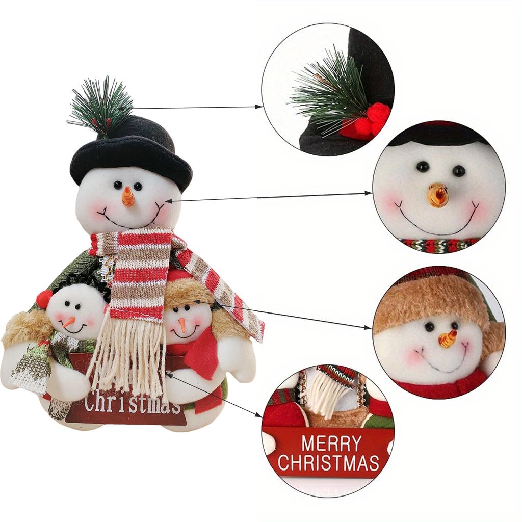 Christmas Standing Snowman Dolls Rustic Desktop Cheer Atmosphere Decoration Suitable for Living Room