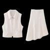 European and American Style Spring New Women's Clothing Push up Lapel Jacket Vest High Waist Asymmetric Skirt 5320713 712