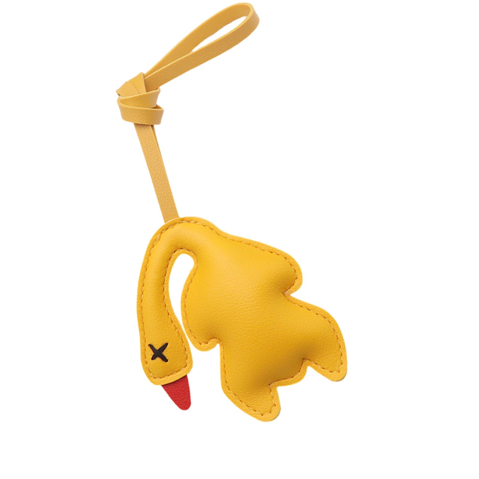 

Милый брелок с дизайном жареной утки для ключей, сумок, украшения автомобиля, из мягкой ПУ-кожи, модный аксессуар, идея для подарка жёлтый