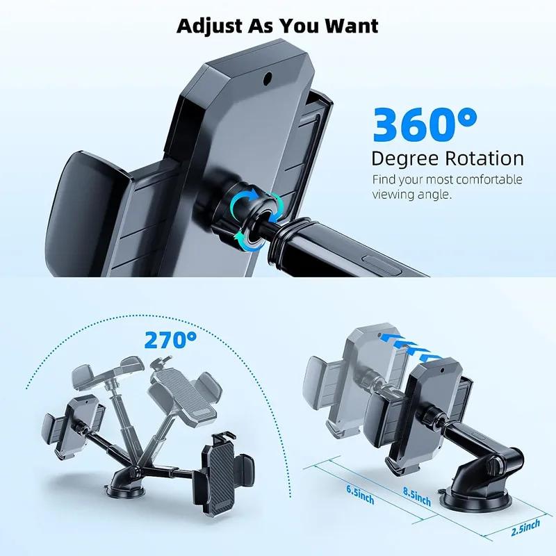 Suport pentru telefon auto 360° Parbriz Suport mobil mobil Suport pentru smartphone Suport universal pentru iPhone 12 11 7 8 Samsung Huawei