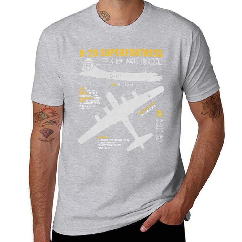 B-29 Superfortress Bomber ww2 US Flugzeug Flugzeug USAF Flugzeug Bauplan T-Shirt Anime Kleidung Vintage Grafik T-Shirt Herren T-Shirt