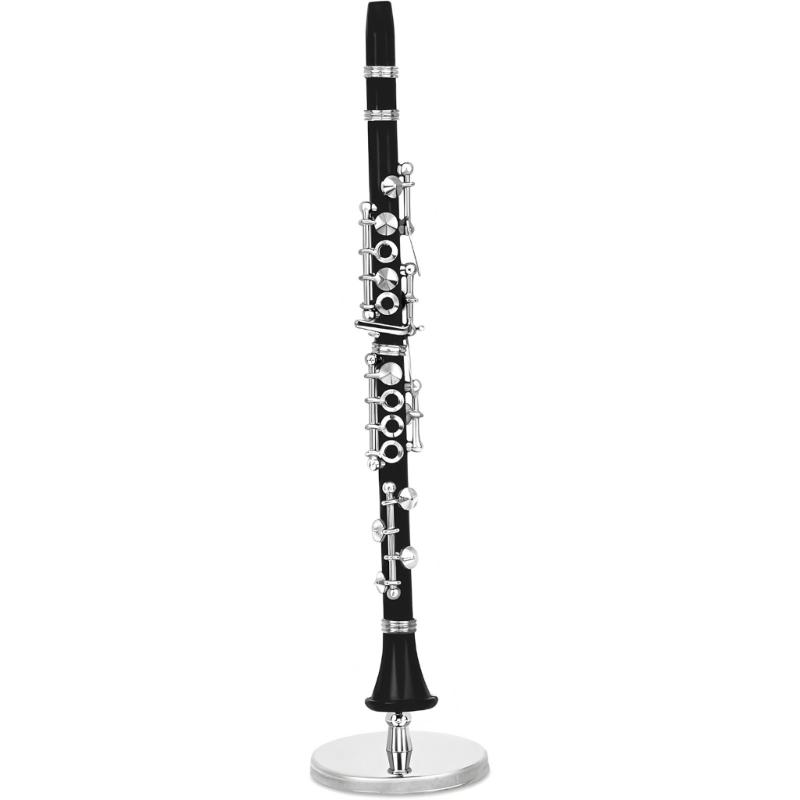Miniature Clarinet Replicas with Stand and Case Gold Plated Model Musical Instrument Decoration For Music Lovers
