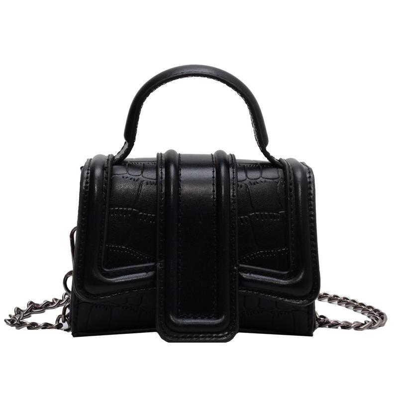 

Temperament fashionable high sense stone pattern mini portable small square bag foreign style versatile chain messenger bag