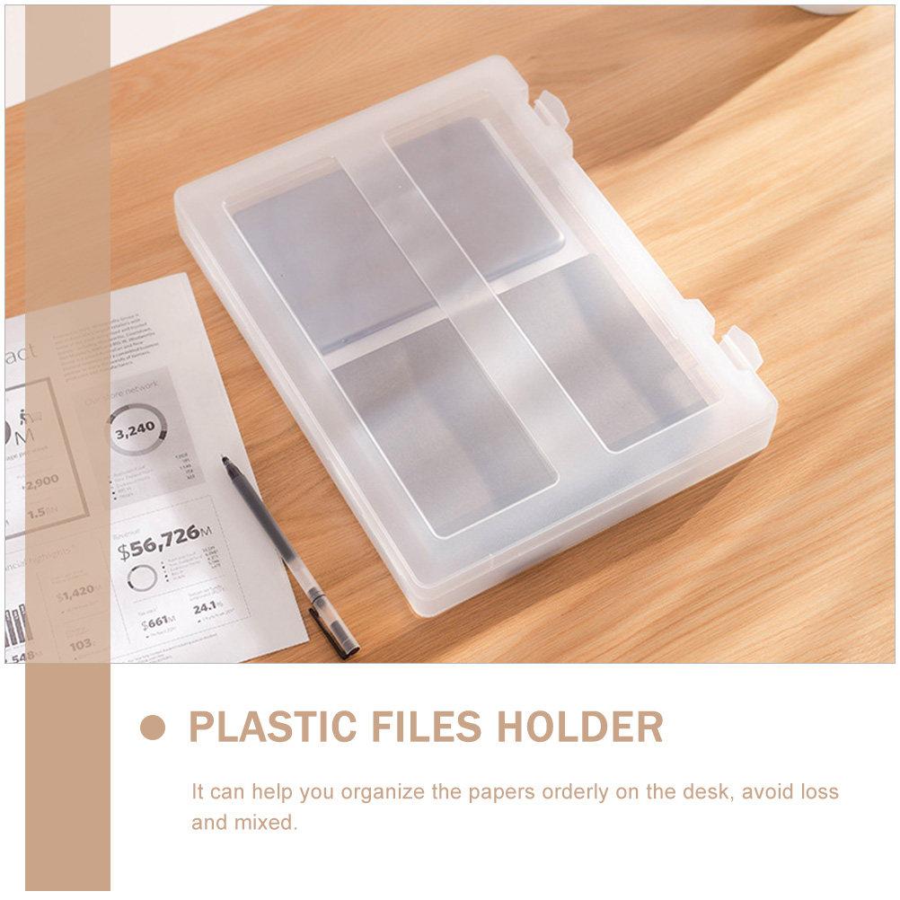 Handheld Transparent Plastic Files Case Portable Documents Box for A4 Papers Certificates Written Materials Sturdy Space Saving
