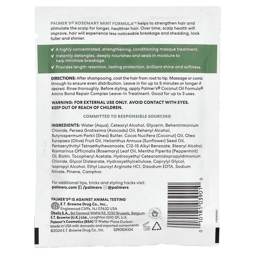 Palmer's Rosemary Mint Formula™ with Vitamin E, Fortified Pack, 60 G (2.1 Oz)