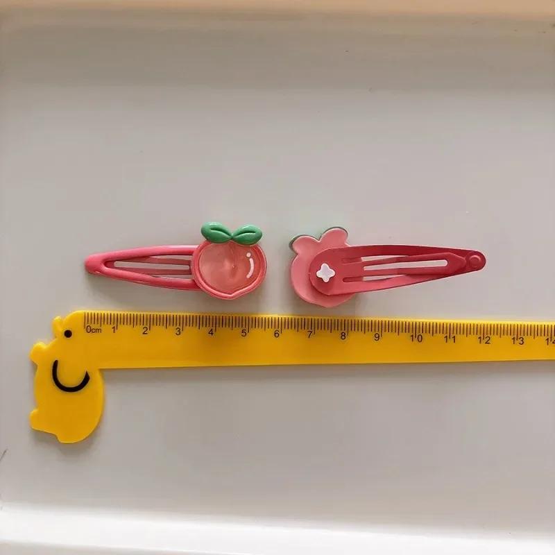 2pcs/set Creative Design Fruit Kids Girl Hair Clip Cartoon Peach Strawberry BB Clip for Toddler Kawaii Headwear Hair Accessories