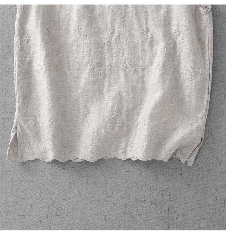 Women's Artistic Retro Embroidered Cotton-Linen Vest, Summer 2025