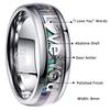 8mm Abalone Shell And Antler Inlay Tungsten Carbide Rings “I LOVE YOU” Men Women Wedding Bands Anniversary Gift