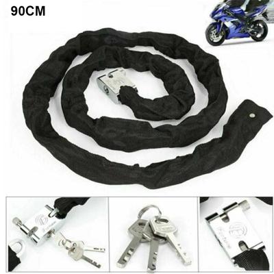 90cm Portable With Key Security Reinforce Bicycle Lock Anti-Theft Safe Metal Bike Chain Lock