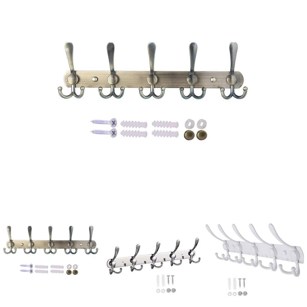 Modern Minimalist Wall Mount Heavy Duty Coat Hook With 5 Hooks For Bathroom And Hotel Doors