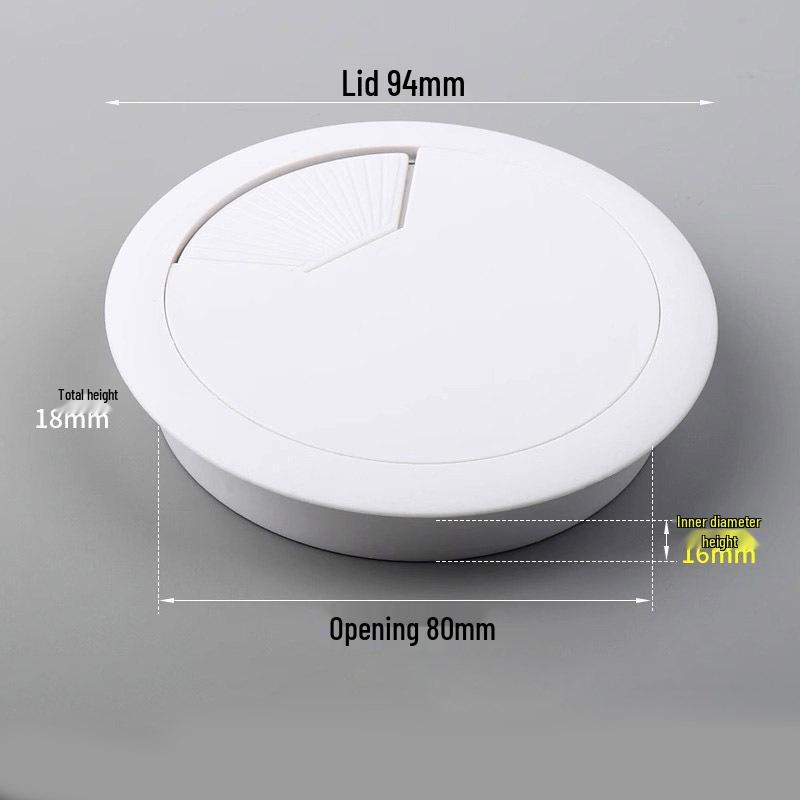 Round Desktop Cable Organizer & Decoration Ring – Cable Hole Cover & Wiring Outlet Seal