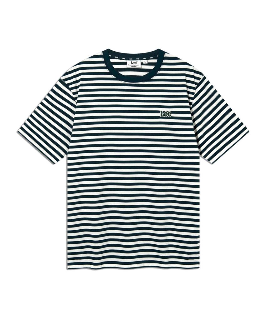 LEE Striped Embroidered Short Sleeve T-Shirt Green