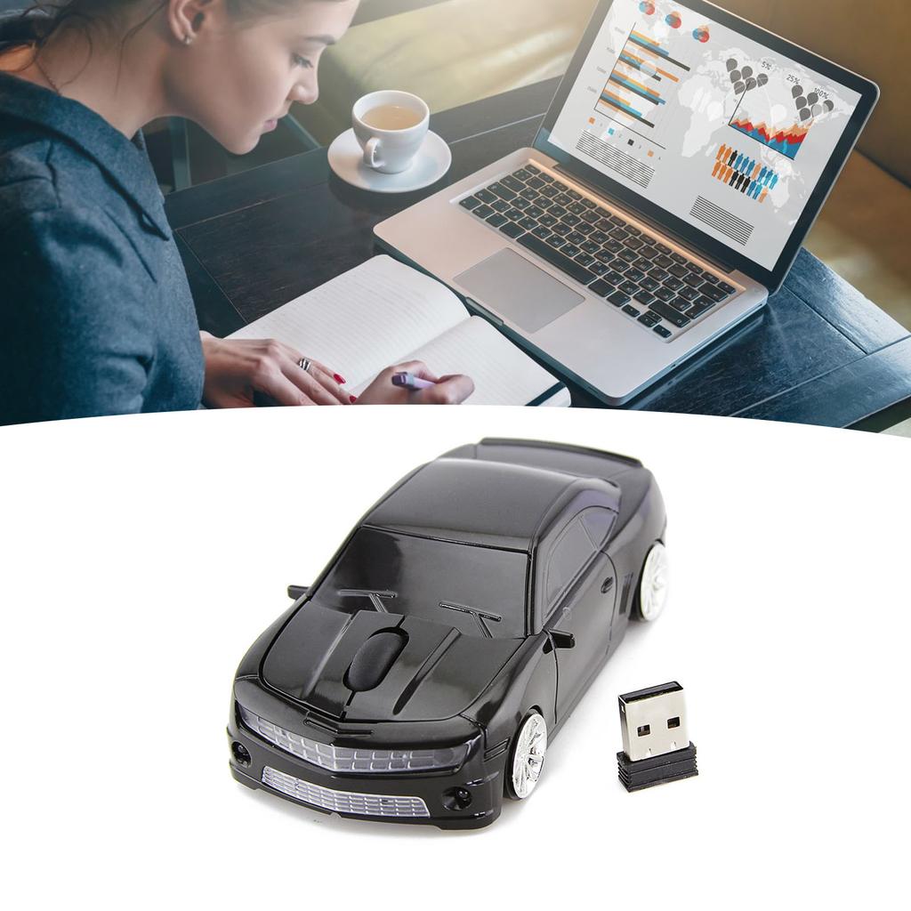 Sport Car Shaped Wireless Computer Mouse 2.4G High Accuracy Sensor Computer Mouse for Laptop Black