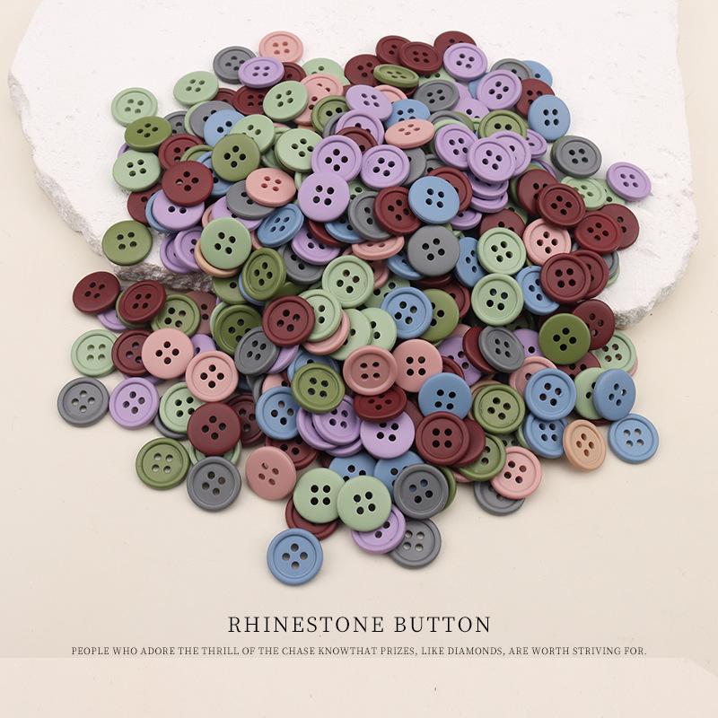 

20pcs Plastic Color Spray Paint Four-Eye Button Coat Sweater Cardigan Buttons Children S Handmade Button Accessories 15mm color mixing [20pcs]