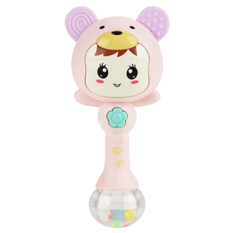 0-2T Infant Baby Music Light Cartoon Bear Shaking Rattles Hand Bells Toys Puzzle