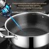 410 Stainless Steel Soup Pot wok Frying Pan Honeycomb Non-stick Panwith lid Home Hot Pan Induction Cooker Gas Stove Universal