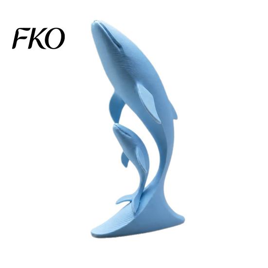 Whale Art for Nursery Decor 3D Printed Ornaments, Mother And Child Figurines, Matte Solid Color Figurine Modern Minimalist Double Sculpture