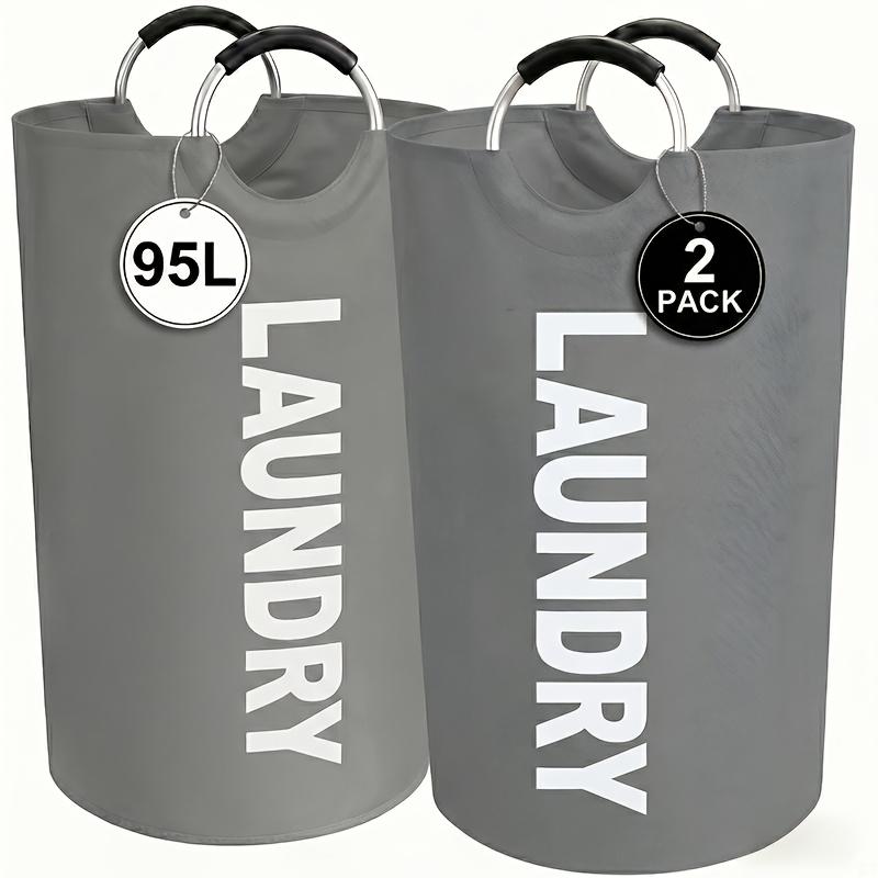 

1-Pack large laundry basket | Foldable, with bracket, high-quality half-ring handle design