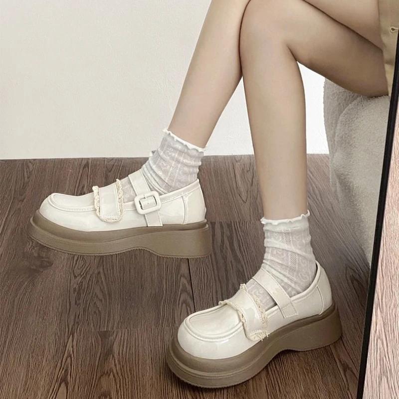 Fashion Round Toe Women's Shoes Platform Ladies Pumps with Medium Heels Loafers Elegant Dress Popular on Promotion Summer 2025 Slip Chic