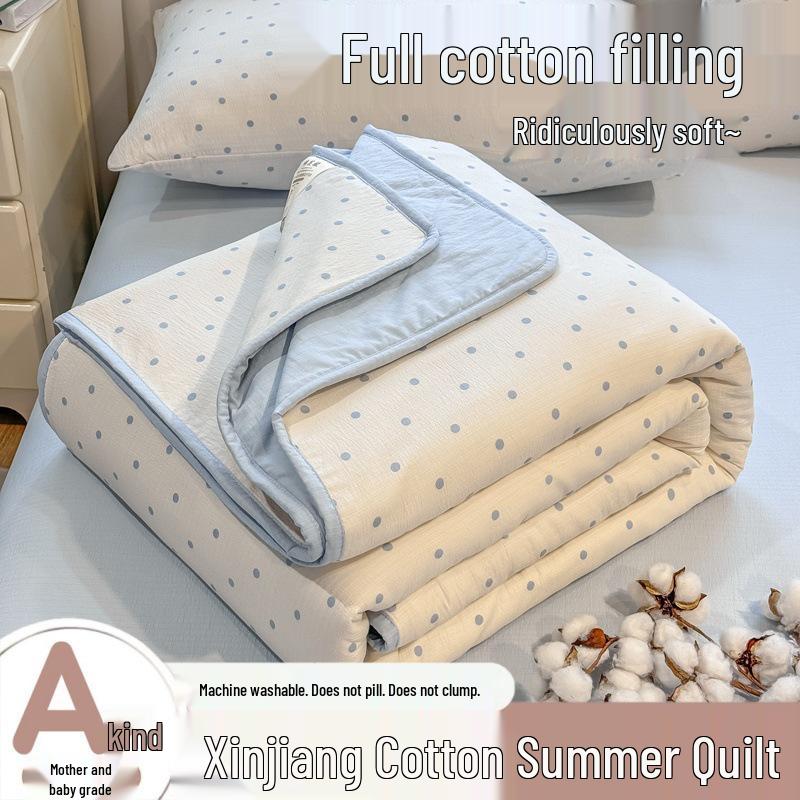 All-Cotton Summer Quilt: Lightweight, Breathable, Cooling Quilt for Dormitory and Home Use