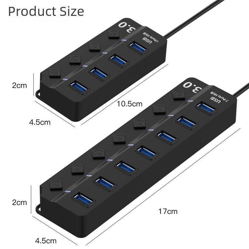 USB 3.0 Hub 4-Port Splitter zur Laptop-Erweiterung und zum Aufladen