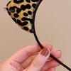 Hair Hoop Leopard Print Cat Ear Decor Halloween Headband Soft Adjustable Cosplay Headgear Theme Party Decoration