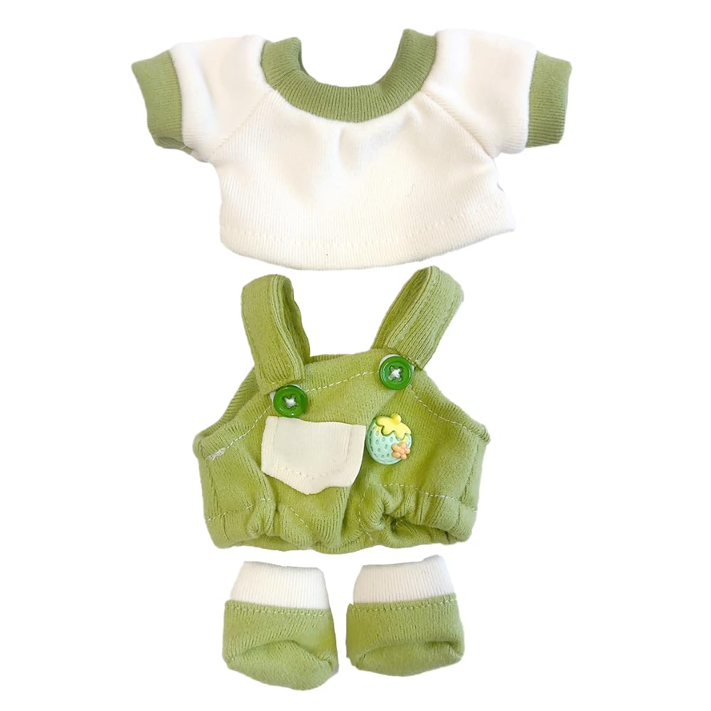 and shoes set for plush costume T-shirt, overalls, 15cm, green, toy, kigurumi, accessories, otaku, doll, mascot, kpopdoll, [Used]