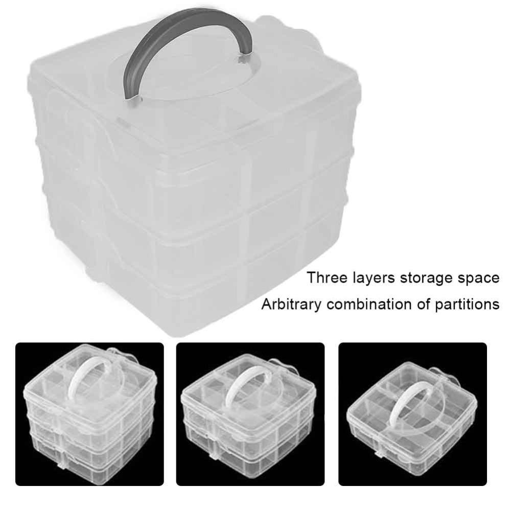 Three-Tier Detachable Structure Detachable Nail Art Storage Box Cosmetic Desktop Tidying Organize прозрачный