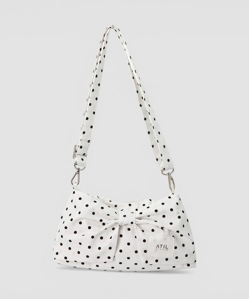 Atil Studio Dot Silk Dewey Mini Ribbon Dot Shoulder & Crossbody Bag _ [White]