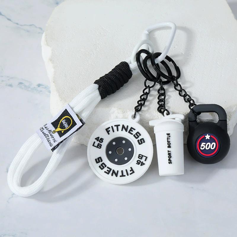 3DMini Dumbbell Fitness Kettle Keychain for Women Men Fashion Bag Pendant Fitness Enthusiast Athlete Bag Car Key Decoration Gift