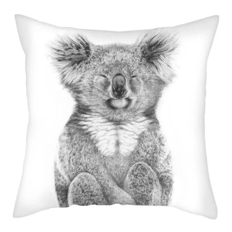 45x45cm Cute Koala Cushion Cover Cartoon Animal  Pillow  Sofa Seat Lumbar     Home Decoration