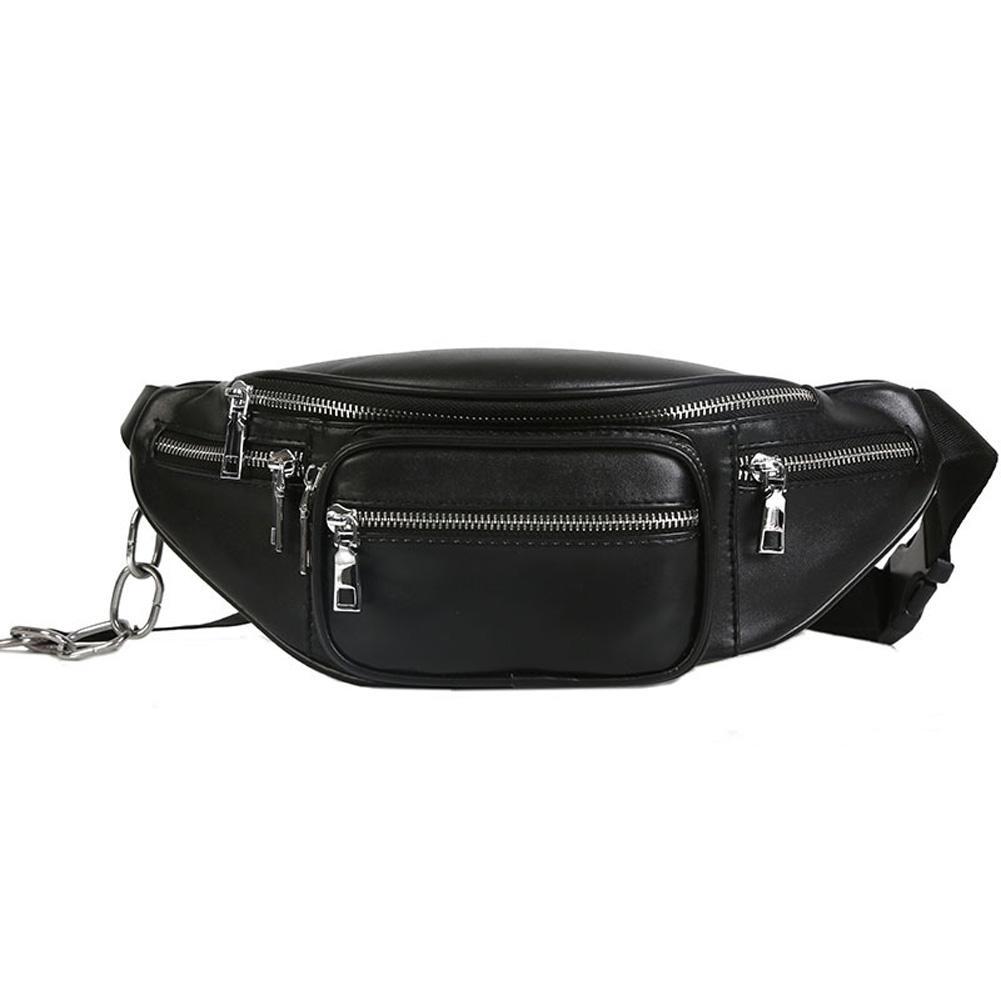 leather chain fanny pack