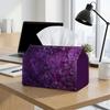 1pc Modern Abstract Floral Tissue Box Holder & Napkin Dispenser - Dark Purple Suitable for Home, Car, Bedside Table Decor, Multifunctional Tissue Orga