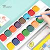 Art Supplies Watercolor Paint Set, Portable Washable Solid Palette, Bright Semi Dry Set Colors Pigment Kit, for Kids And Beginners Illustrations Safe